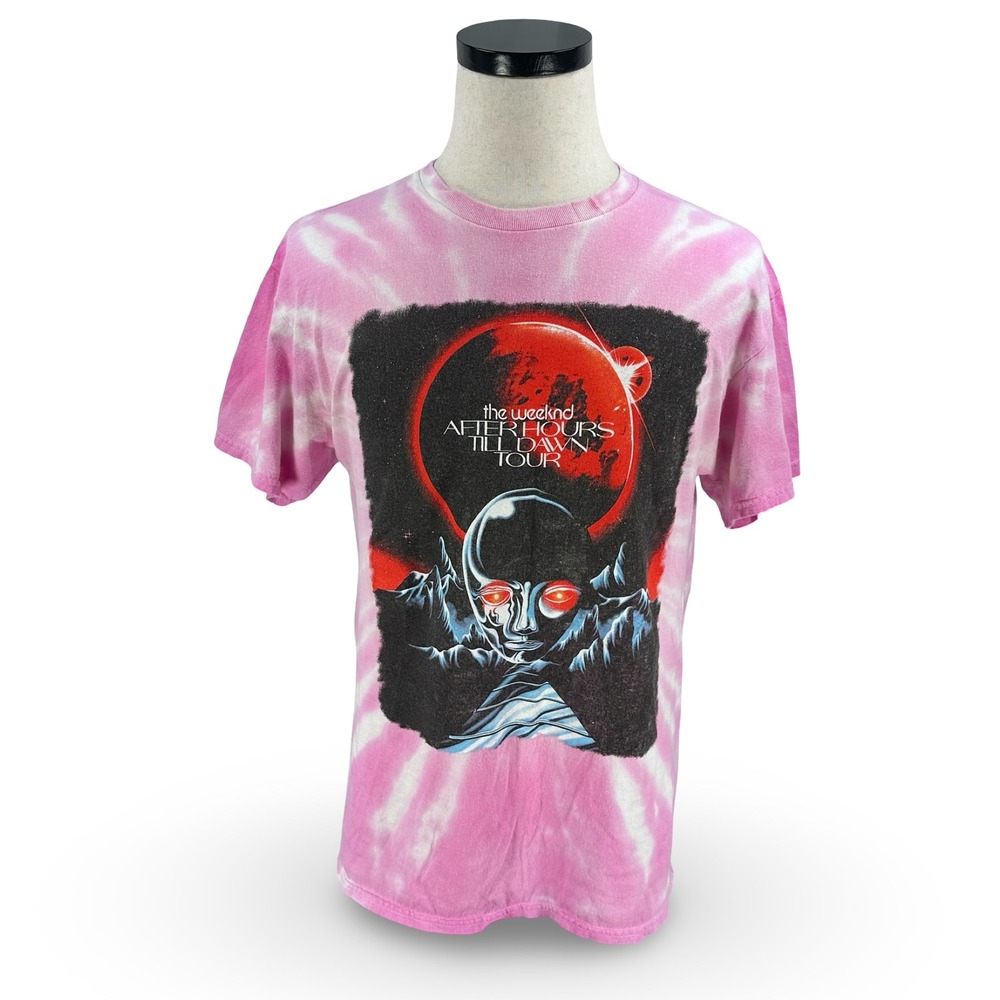 The Weeknd After Hours Til Dawn Tour 2022 Tie Dye T-Shirt Pink Mens Large Gildan